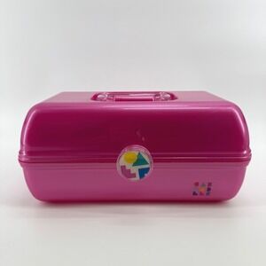 Caboodles On-The-Go Girl Makeup Case 5626 Metallic Hot Pink Retro Organizer